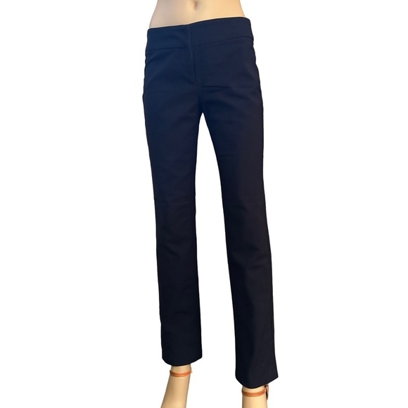 RW&CO. Pant Trouser Cigarette Slim Leg Navy Back Pockets Cotton Blend - Picture 3 of 15